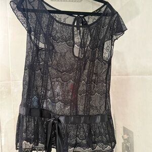 Elegant Black Lace Top